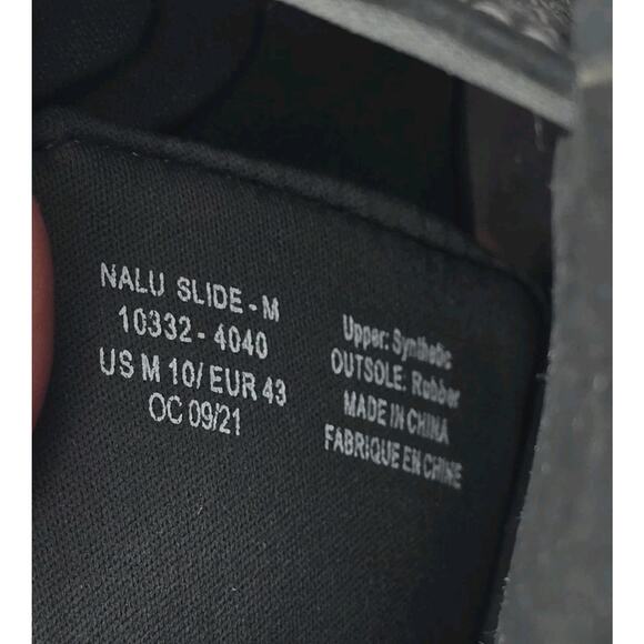 Olukai Sandals Mens 10 43 Black Nalu Slides Shoes Slip On Hook Loop Water - Picture 9 of 11